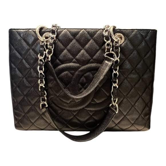 Chanel GST Caviar Leather Shoulder Bag Silver Hardware - Picture 1 of 16